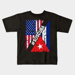 SOS Cuba Flag Free Cuba Libre 2021 Kids T-Shirt